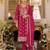Pink chinon silk semi stitched wedding suits