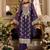 Purple chinon silk semi stitched wedding suits