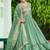 Light green color vichitra silk zari thread embroidered gown dupatta