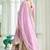 Pink color embroidered work georgette gown with dupatta