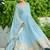 Sky blue color embroidered work georgette gown with dupatta