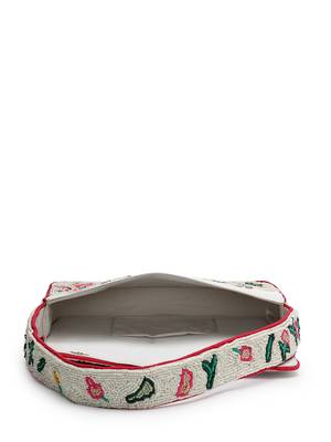 beaded botanica ivory & multi canvas floral & vine motifs embroidered clutch 7