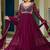 Wine color beads embroidered work georgette gown dupatta