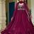 Wine color beads embroidered work georgette gown dupatta