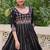 Black color roman silk thread work gota lace embellished work gown