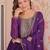Purple color zari sequins embroidered work georgette gown