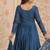 Rama blue color zari sequins embroidered work georgette gown