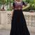 Black color thread embroidered kutchi gamthi work rayon gown