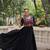 Black color thread embroidered kutchi gamthi work rayon gown
