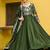 Green color thread embroidered work vichitra silk gown dupatta