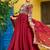 Maroon color thread embroidered work vichitra silk gown dupatta