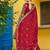 Maroon color thread embroidered work vichitra silk gown dupatta