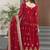 Maroon color zari sequins embroidered work georgette gown dupatta