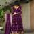 Purple color zari sequins embroidered work georgette gown dupatta