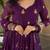 Purple color zari sequins embroidered work georgette gown dupatta