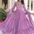 Purple color zari sequins embroidered work georgette gown dupatta