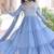 Sky blue color zari sequins embroidered work georgette gown dupatta