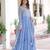 Sky blue color zari sequins embroidered work georgette gown dupatta