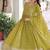 Mehandi green color zari sequins embroidered work georgette gown dupatta