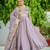 Onion purple color threads sequins embroidered work vichitra silk gown dupatta