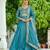 Sky blue color threads sequins embroidered work vichitra silk gown dupatta