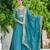 Sky blue color threads sequins embroidered work vichitra silk gown dupatta