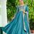 Sky blue color threads sequins embroidered work vichitra silk gown dupatta