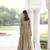 Parrot color thread zari sequins work vichitra silk gown with koti