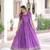 Purple color thread zari sequins work vichitra silk gown with koti