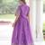 Purple color thread zari sequins work vichitra silk gown with koti