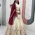Cream Heavy Work Lehenga Choli with Grand Maroon Dupatta and 4-Side Lace Cutwork