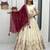 Cream Heavy Work Lehenga Choli with Grand Maroon Dupatta and 4-Side Lace Cutwork
