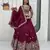 wine vichitra silk embroidered lehenga choli 