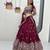 Wine Vichitra Silk Embroidered Lehenga Choli with Heavy Thread Sequence Work and Matching Designer Dupatta