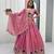 Magenta Moss Shimmer Heavy Embroidery Lehenga Choli with Thread & Pipe Work Dupatta