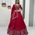 red vichitra silk embroidered lehenga choli 