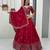 Red Vichitra Silk Lehenga Set with Heavy Thread & Paip Val Embroidery, Full Stitched Choli&Dupatta
