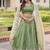 Green Designer Gold Crush Sequins Zari Lehenga with Multi-Thread Blouse Fabric and Heavy Work Lace Dupatta