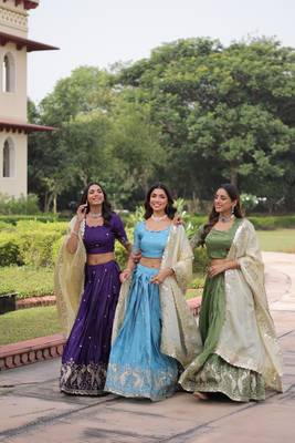 sky blue embroidered lehenga choli  5