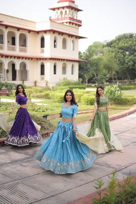 green embroidered lehenga choli  5