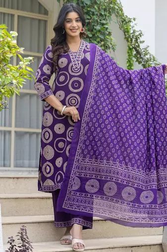 printed kurta pant with dupatta