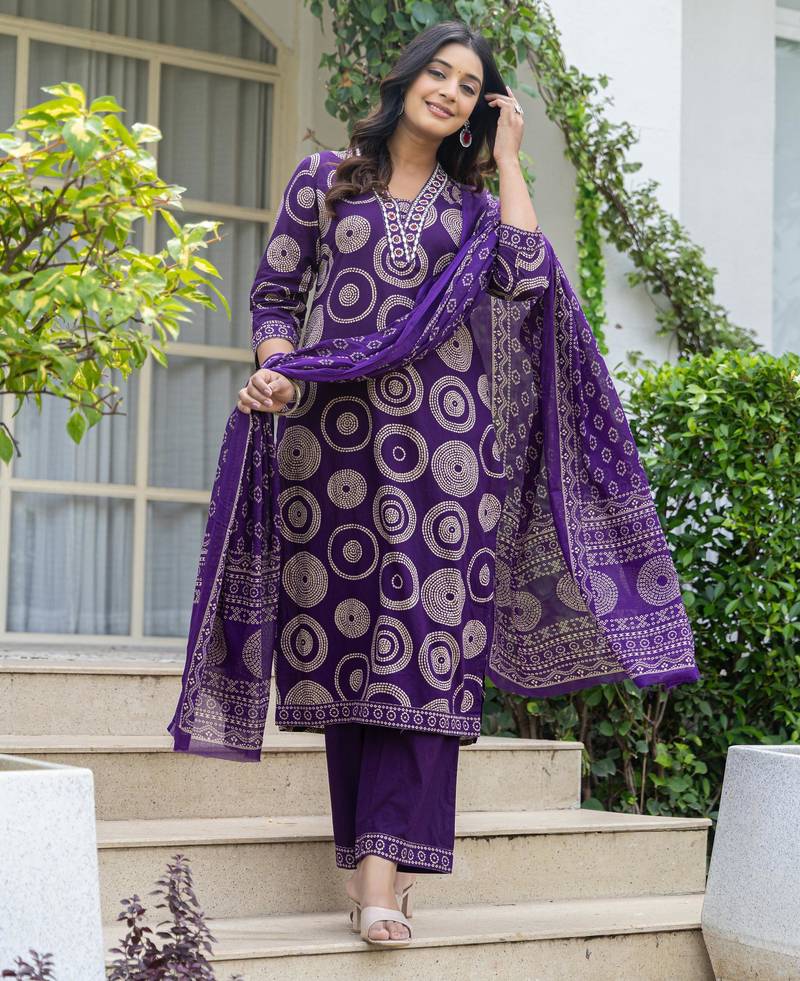 printed kurta pant with dupatta