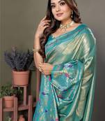 Light Green Color Pure Banarasi Tissue Silk Sarees 