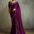 Glowing Purple Chiffon Party Wear Saree With Diamond Work Blouse