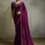 Glowing Purple Chiffon Party Wear Saree With Diamond Work Blouse