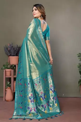 Light Green Color Pure Banarasi Tissue Silk Sarees 