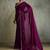 Glowing Purple Chiffon Party Wear Saree With Diamond Work Blouse