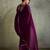 Glowing Purple Chiffon Party Wear Saree With Diamond Work Blouse