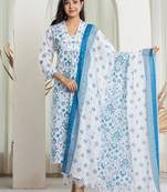 printed kurta pant with dupatta