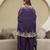 Purple Art Silk Embroidery Crop Top With Palazzo And Shrug Set Ethnic Salwar Suit